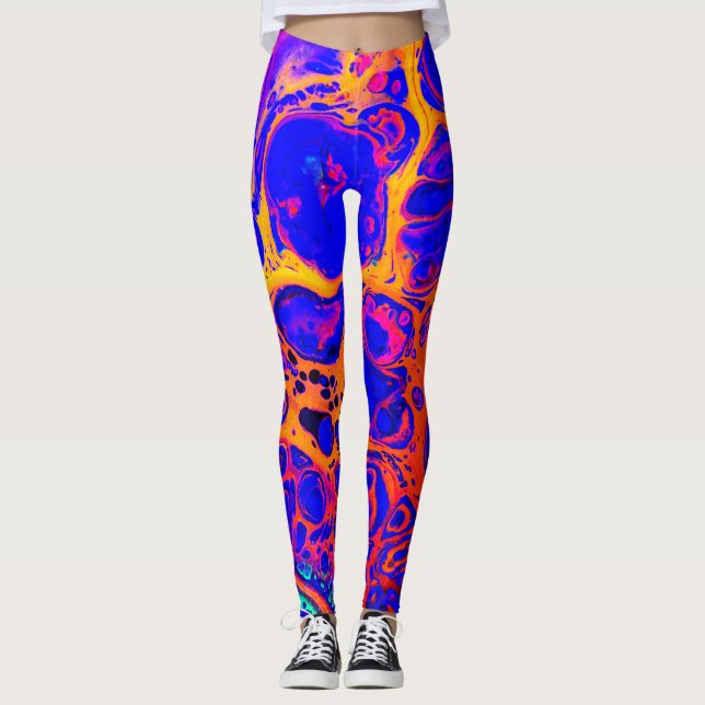 Feuern Sie Leggings, blaue Leggings, Leggings (Vorderseite)