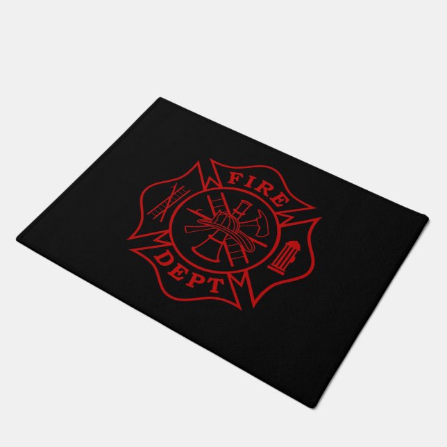Feuern Sie Malteserkreuz-Fußmatte Abteilung - 18" Fußmatte (Schrägansicht)