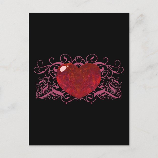 Feueropal Herz Postkarte (Vorderseite)