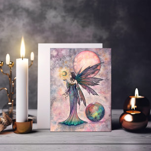 Feueropal-Mond-Feenkunst von Molly Harrison Karte