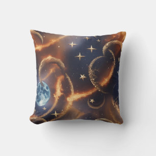 Feuerorange Mond-Kissen mit himmlischem Design Kissen
