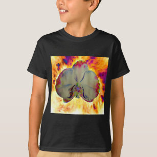 Feuerorchid, abstrakte Orchideenlackierung T-Shirt