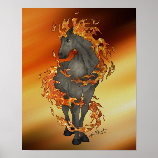Feuerpferd (16x20) Poster (Vorne)