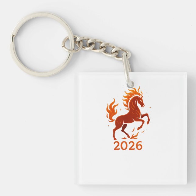 Feuerpferd 2026 schlüsselanhänger (Vorderseite)
