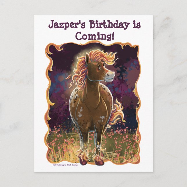 Feuerpferd Ankündigungspostkarte (Vorderseite)