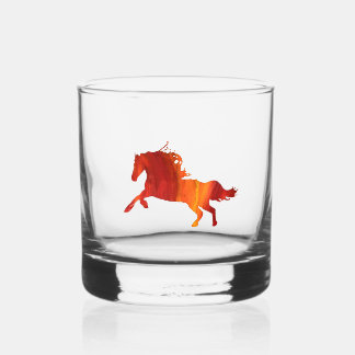 Feuerpferd Aufkleber Whiskyglas