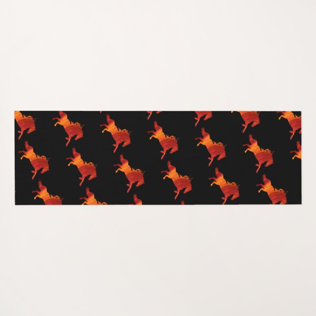 Feuerpferd Kunst  Yogamatte (Rückseite (Horizontal))