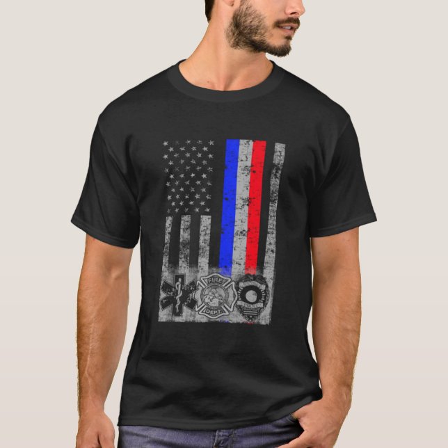 Feuerpolizei - Erste Antwortflagge T-Shirt (Vorderseite)