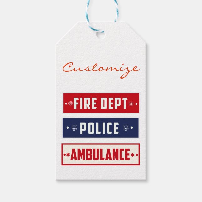 Feuerpolizei Geschenkanhänger (Vorderseite)