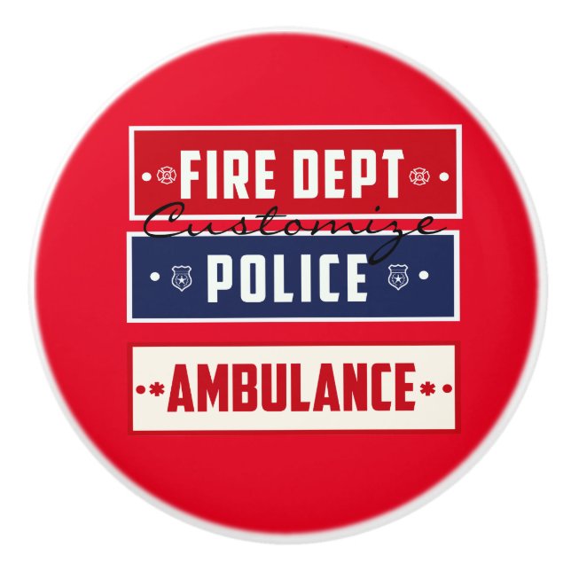 Feuerpolizei Keramikknauf (Vorderseite)