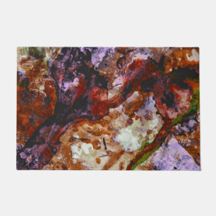 Feuerquarz-Kristall-Geode-Marmor Abstrakt Fußmatte