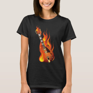 Feuerrockgitarre-Heavy-Metal-Musik T-Shirt