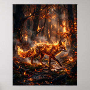 Feuerroter Fuchs Glut Wald Poster