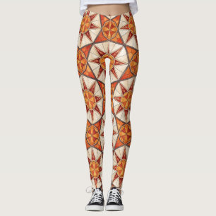 Feuerroter und orangener Sternenexplosion - Geomet Leggings