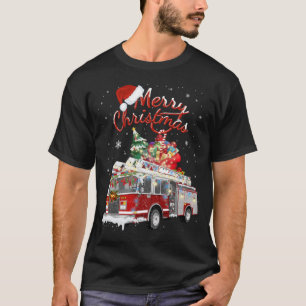 Feuerrucker Santa Sleigh Feuerwehrmann Weihnachtsf T-Shirt