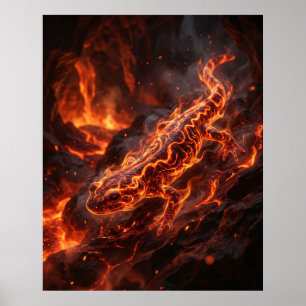 Feuersalamander Geschmolzene Kaverne Poster
