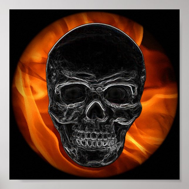 Feuerschädel Poster (Vorne)