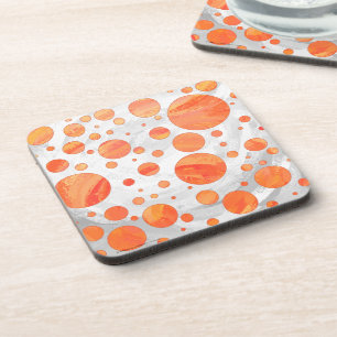 Feuersee Orange Polka Dot Pattern Untersetzer