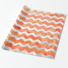 Feuersee Orange Zickzack Muster Geschenkpapier
