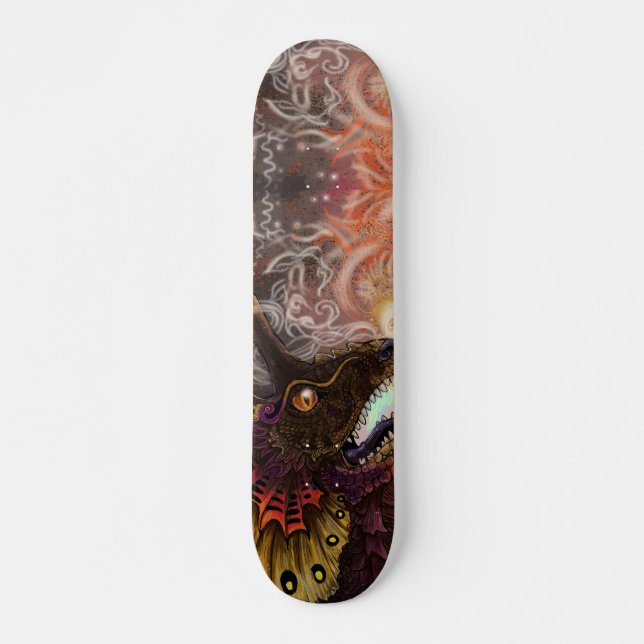 Feuerspitzter Drache Skateboard (Vorne)