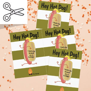 Feuerspringende Hot Dog Valentine Day Card Dankeskarte