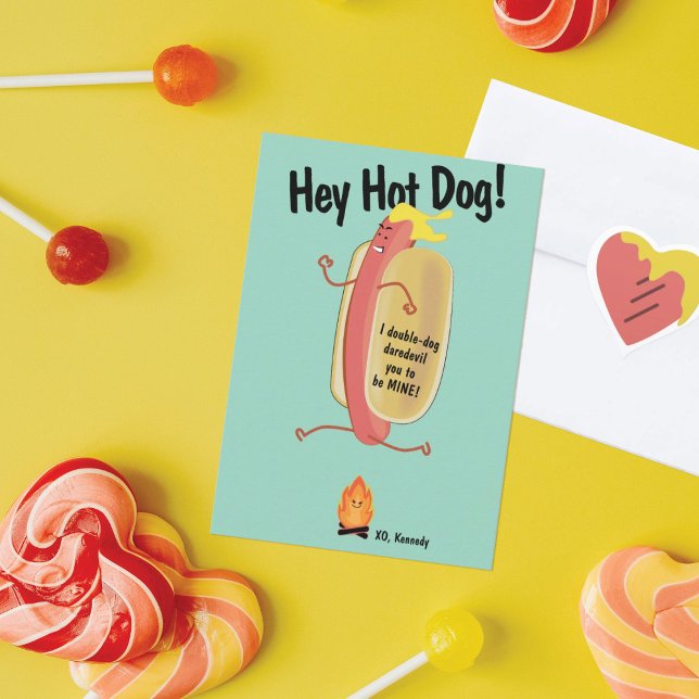 Feuerspringende Hot-Kids-Schule Valentinstag-Karte Dankeskarte (Von Creator hochgeladen)