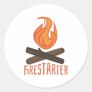 Feuerstartfeuer Runder Aufkleber