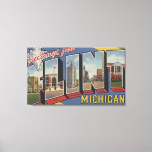 Feuerstein, MichiganLarge Buchstabe ScenesFlint, Leinwanddruck