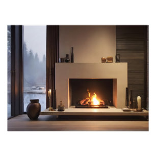 Feuerstelle auf Zuhause Fotodruck