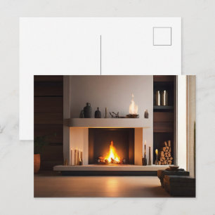 Feuerstelle auf Zuhause Postkarte