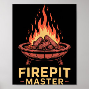 Feuerstelle Meister Camping Lagerfeuer Camper Feue Poster