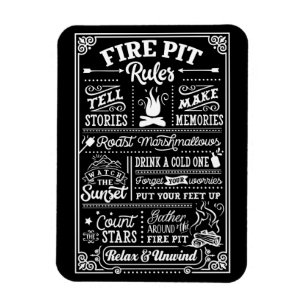Feuerstelle Regeln - beige Magnet