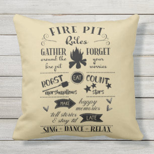 Feuerstelle Regeln Navy Sand Personalisiert Outdoo Kissen