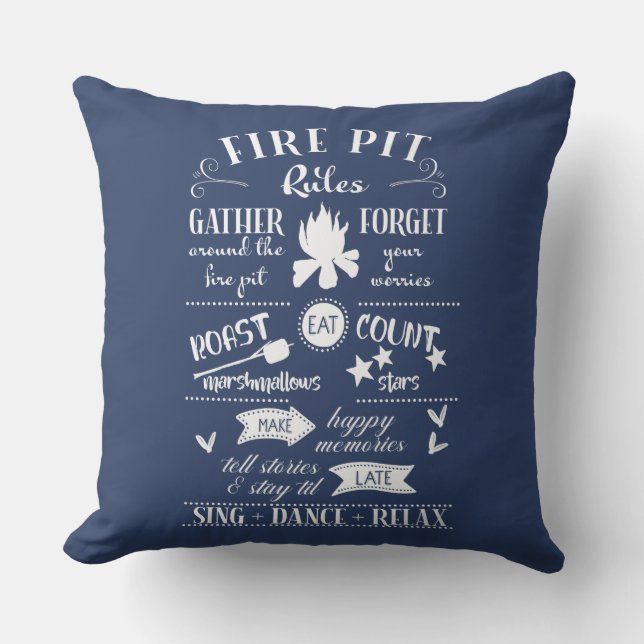 Feuerstelle reguliert Navy Blue und White Personal Kissen (Vorderseite)