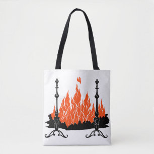 Feuerstelle Rote Flammen noch Leben Silhouette Kun Tasche