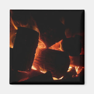 Feuerstelle Winter Brennholz Magnet