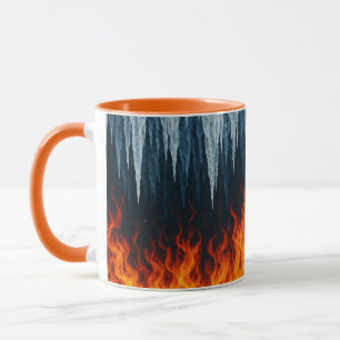 Feuerstoß und Eis - elementarer Kontrast Tasse