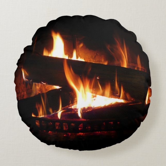 Feuerstromfotografie Rundes Kissen (Vorderseite)