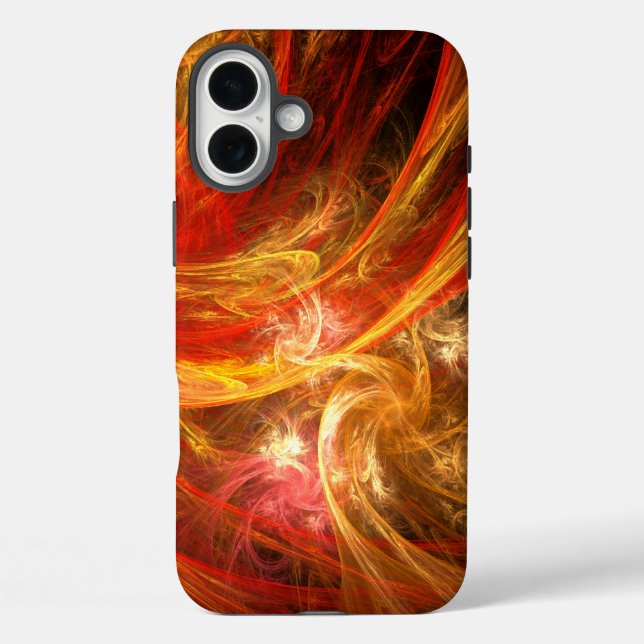 Feuersturm Abstrakte Kunst iPhone 16 Plus Hülle (Rückseite)