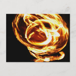 Feuertänzerin in Luau Postkarte