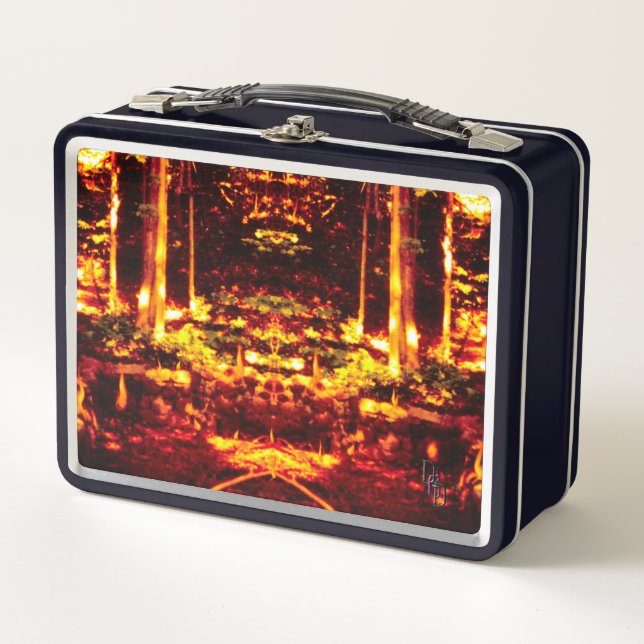 Feuertempel Metall Brotdose (Vorderseite)