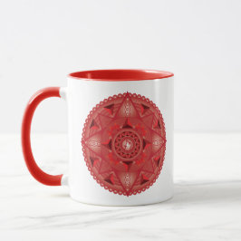 Feuertetrahedron Red Mandala Zwei Tone Tasse