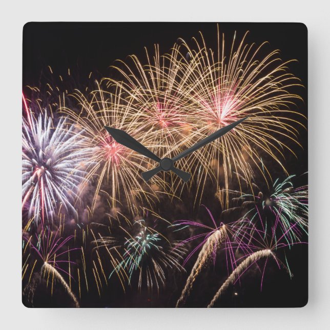 Feuerwache Quadratische Wanduhr (Vorderseite)