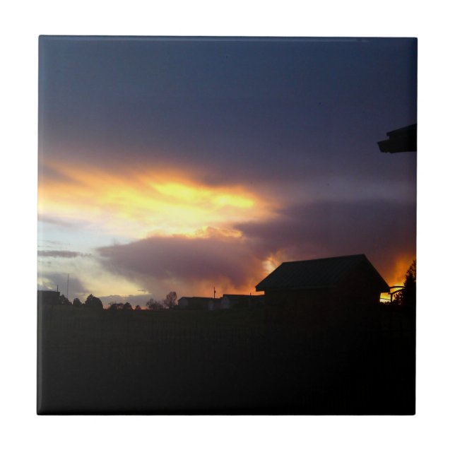 Feuerwache Sonnenuntergang Tile Fliese (Vorderseite)