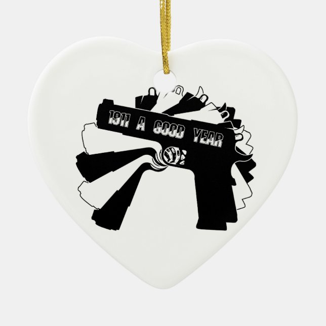 Feuerwaffe 1911 (ein gutes Jahr) .png Keramik Ornament (Vorne)