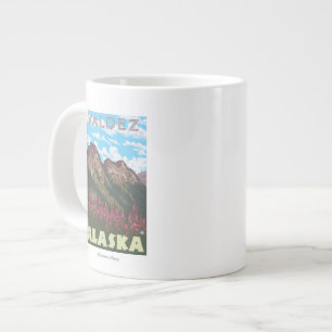Feuerweed & Mountains - Valdez, Alaska Jumbo-Tasse