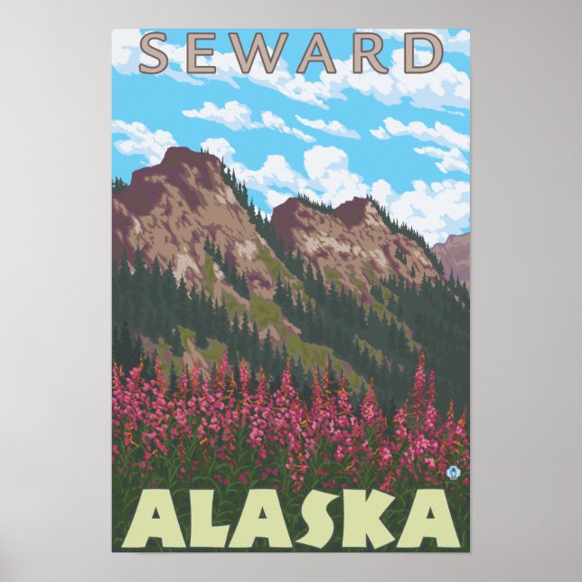 Feuerweh & Berge - Seward, Alaska Poster (Vorne)