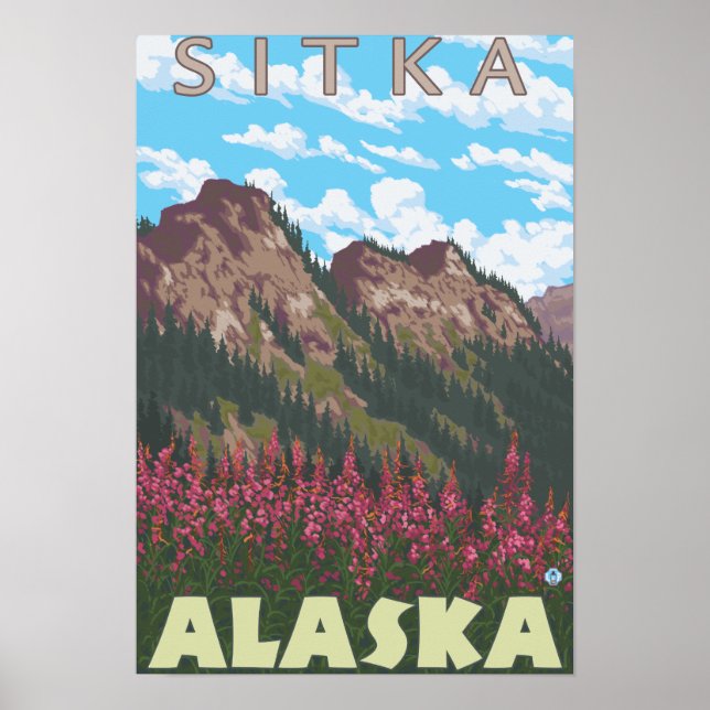 Feuerweh & Berge - Sitka, Alaska Poster (Vorne)
