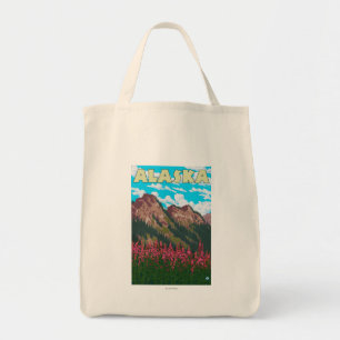 Feuerweh mit Bergen Vintage Travel Poster Tragetasche