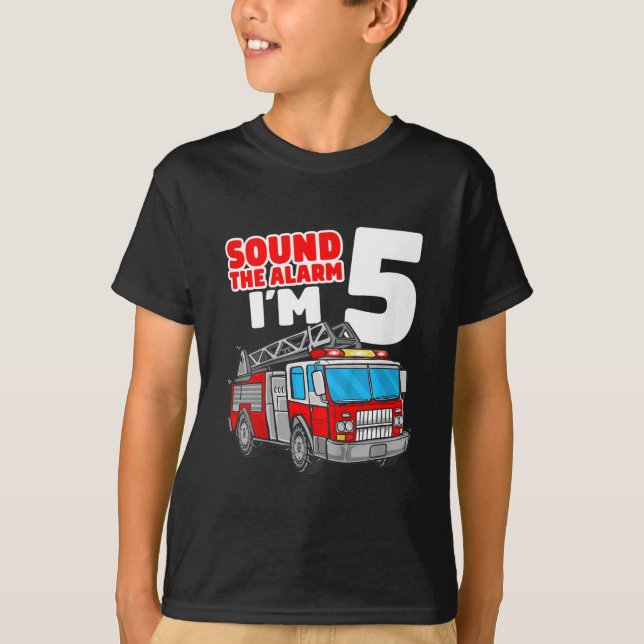 Feuerwehr 5 Jahre alter Feuerwehrmann 5. Geburtsta T-Shirt (Vorderseite)